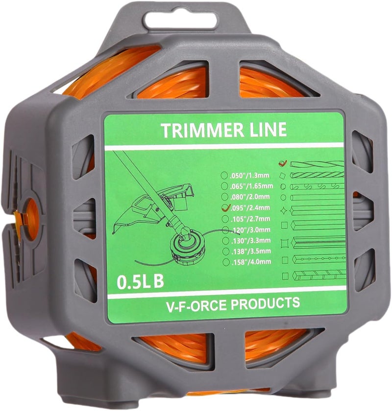 Quintillus String Trimmer Line .095 0.5 LB Compatible with Ego String Trimmer 095 Weed Eater String Twisted Trimmer Line Universal Fit Weed Wacker String Trimmer String Premium Material Reusable Reel - Image 1